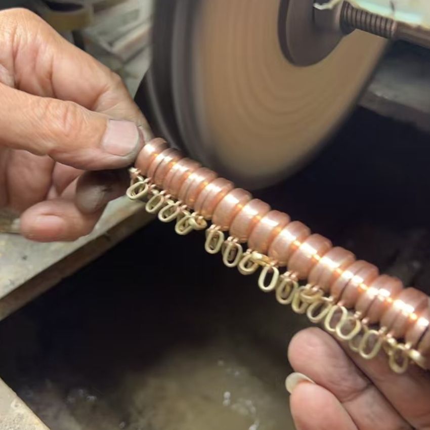 Grinding and shaping a custom bracelet