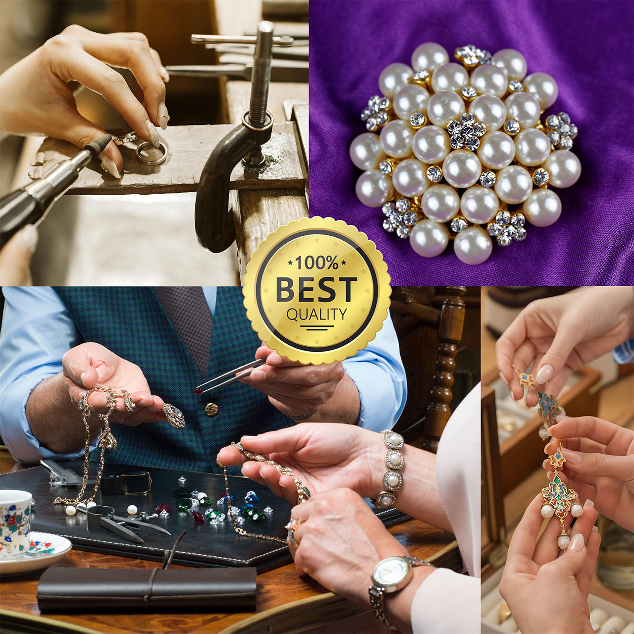 Close-up showcasing the fine craftsmanship and materials used in JR Fashion Accessories' jewelry.