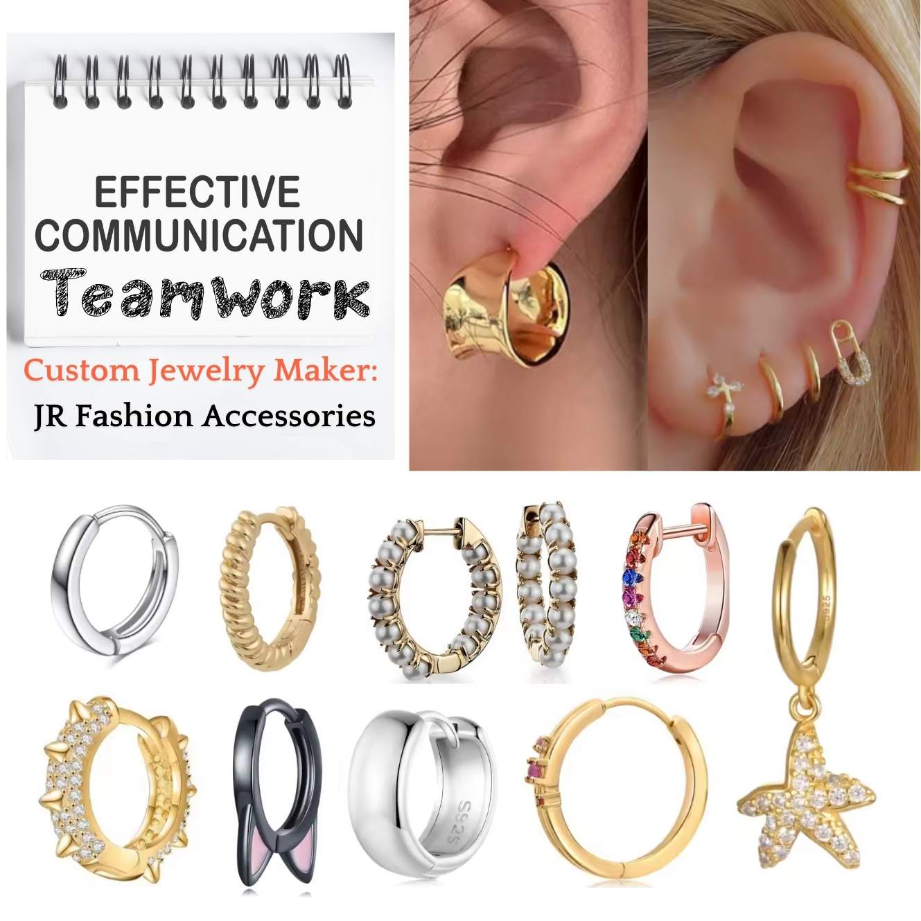 A collection of custom earrings from JR Fashion Accessories