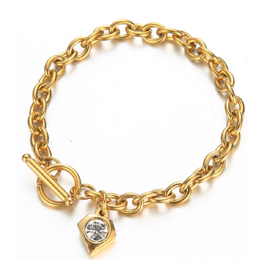 Diamond Charm Bracelet Lock & Key Heart 1 Carat Women Jewelry New