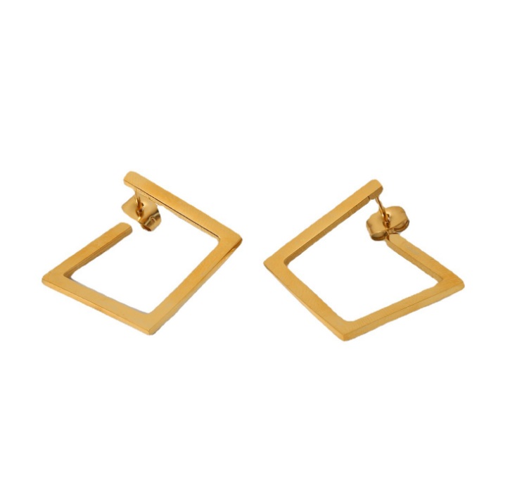 Square Shape Stud Earrings Mesh Twisted Luxury Geometric - Temu