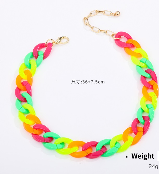 acrylic rainbow necklace