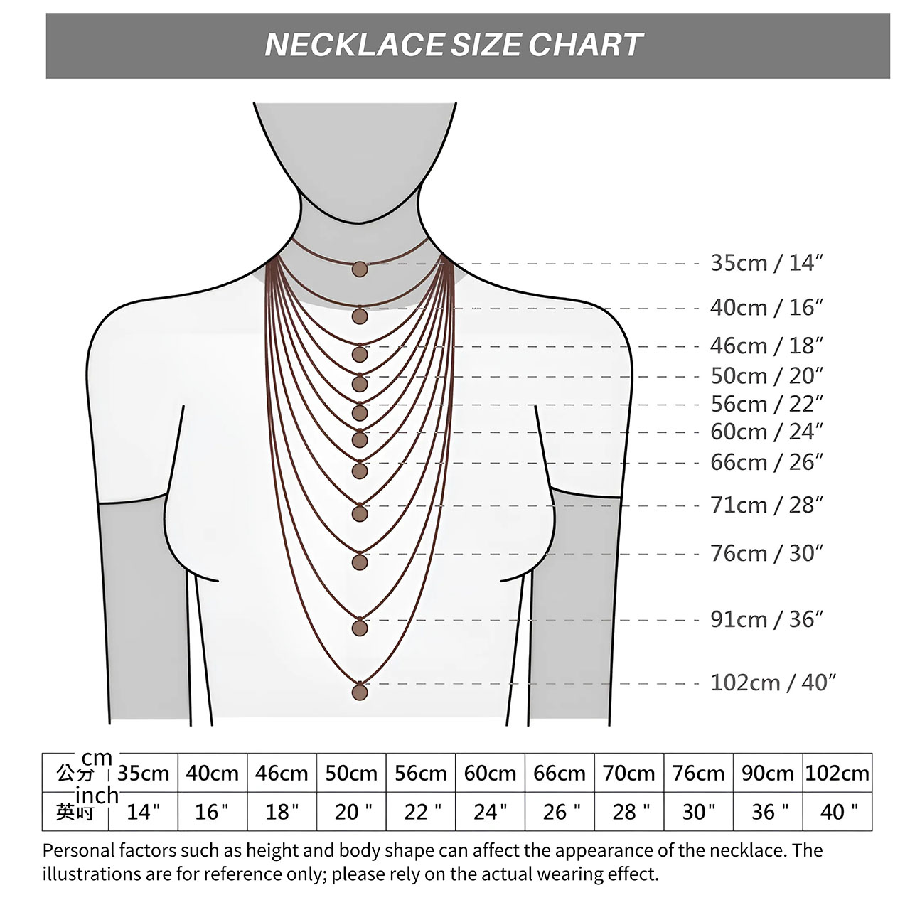 Necklace Size Chart