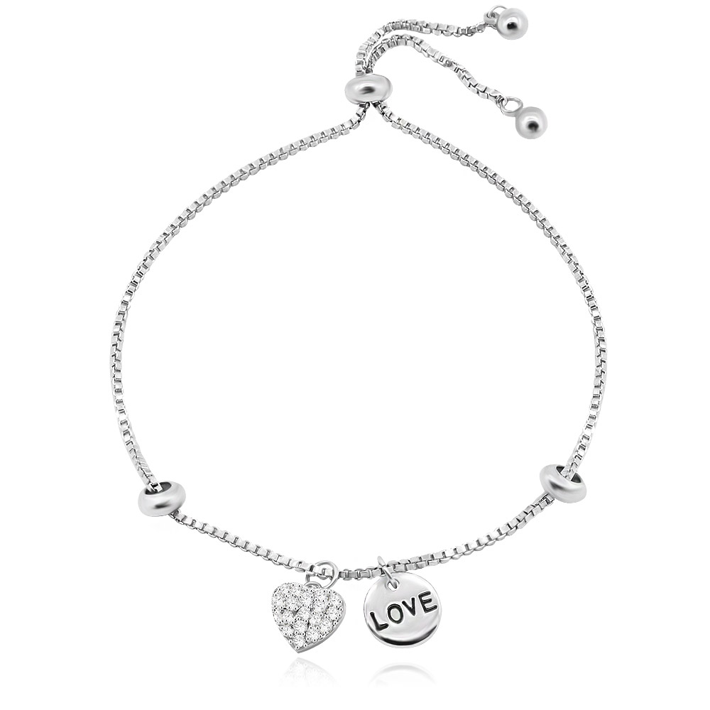 Love Heart Shaped Charm Adjustable Bracelet Jewelry Manufacturers | JR ...