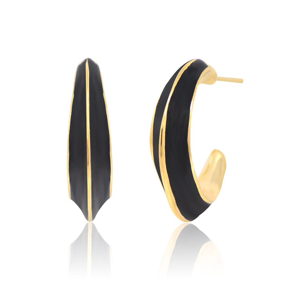 Enamel hoop earrings cheap. Black Enamel Hoop Earrings Wholesale ...