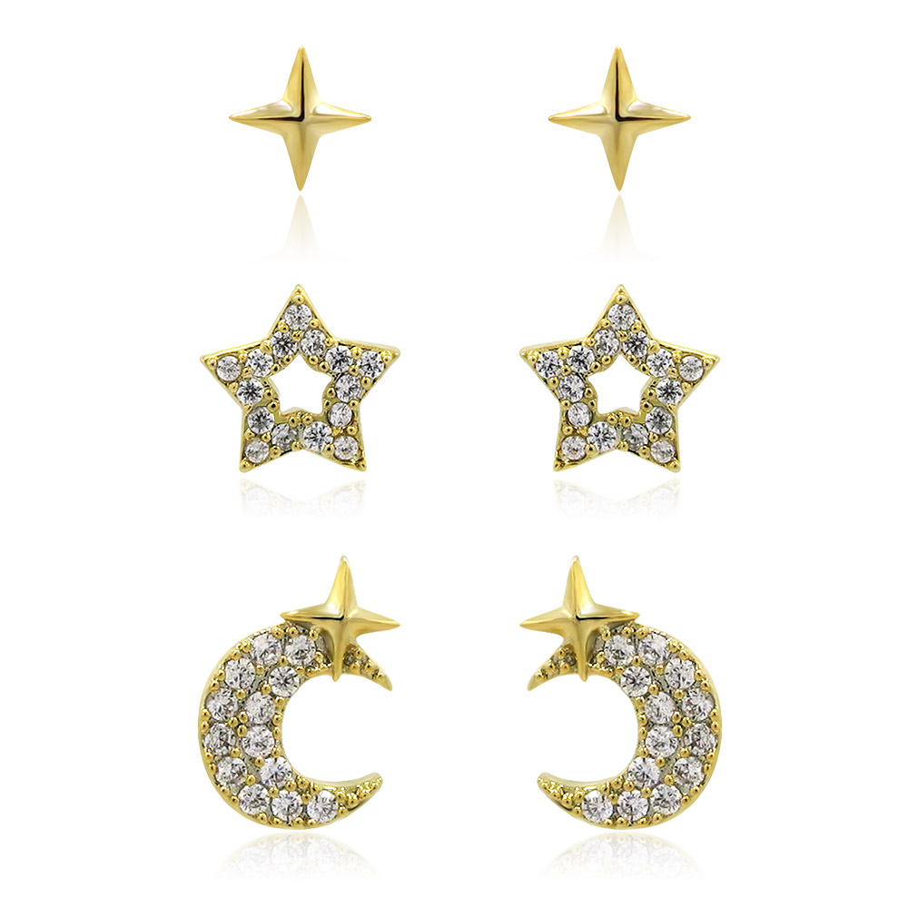 Star Moon Earrings Gift Set Wholesale | JR Fashion Accessories
