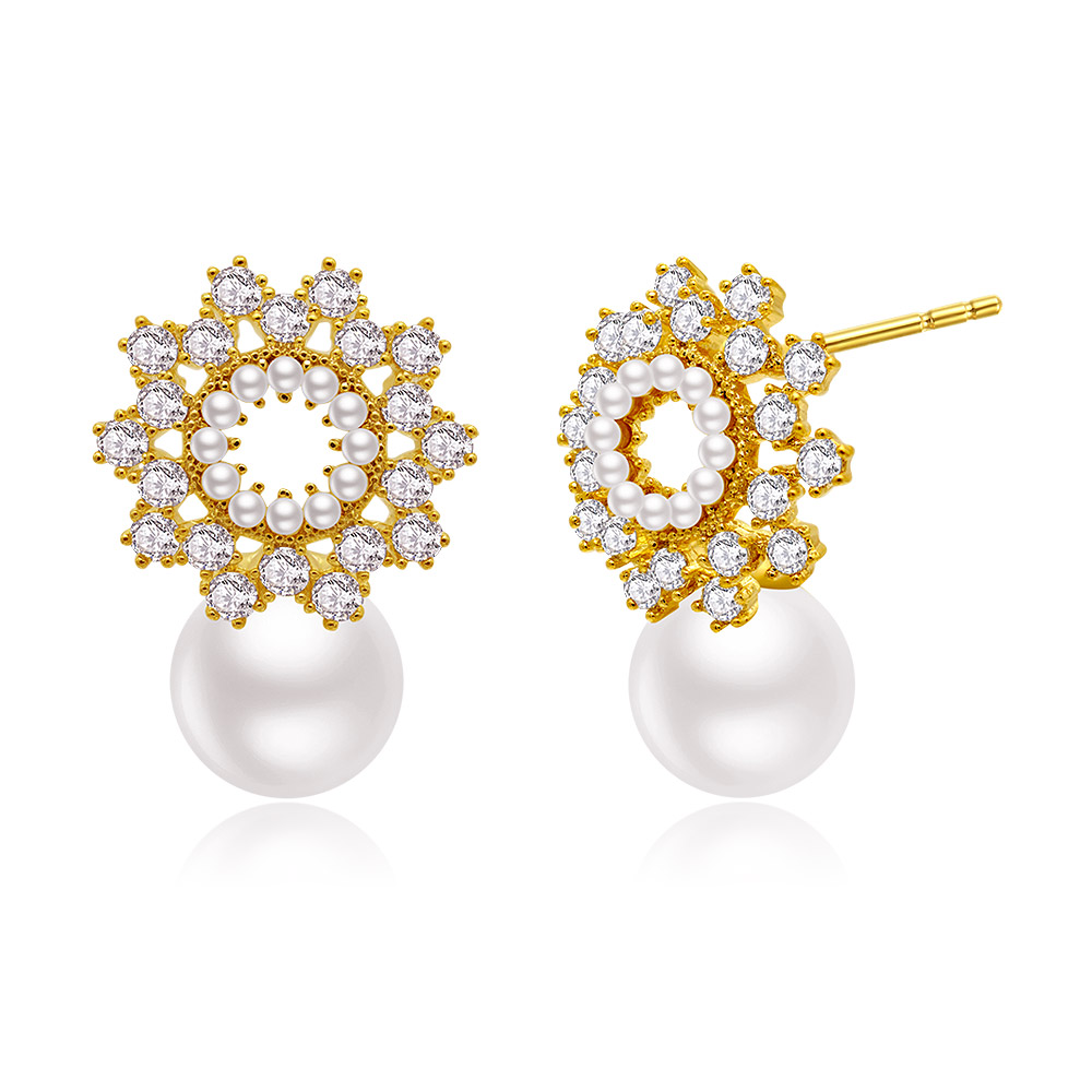Flower 10MM Pearl Earring Distributor | JR Fashion Accessories