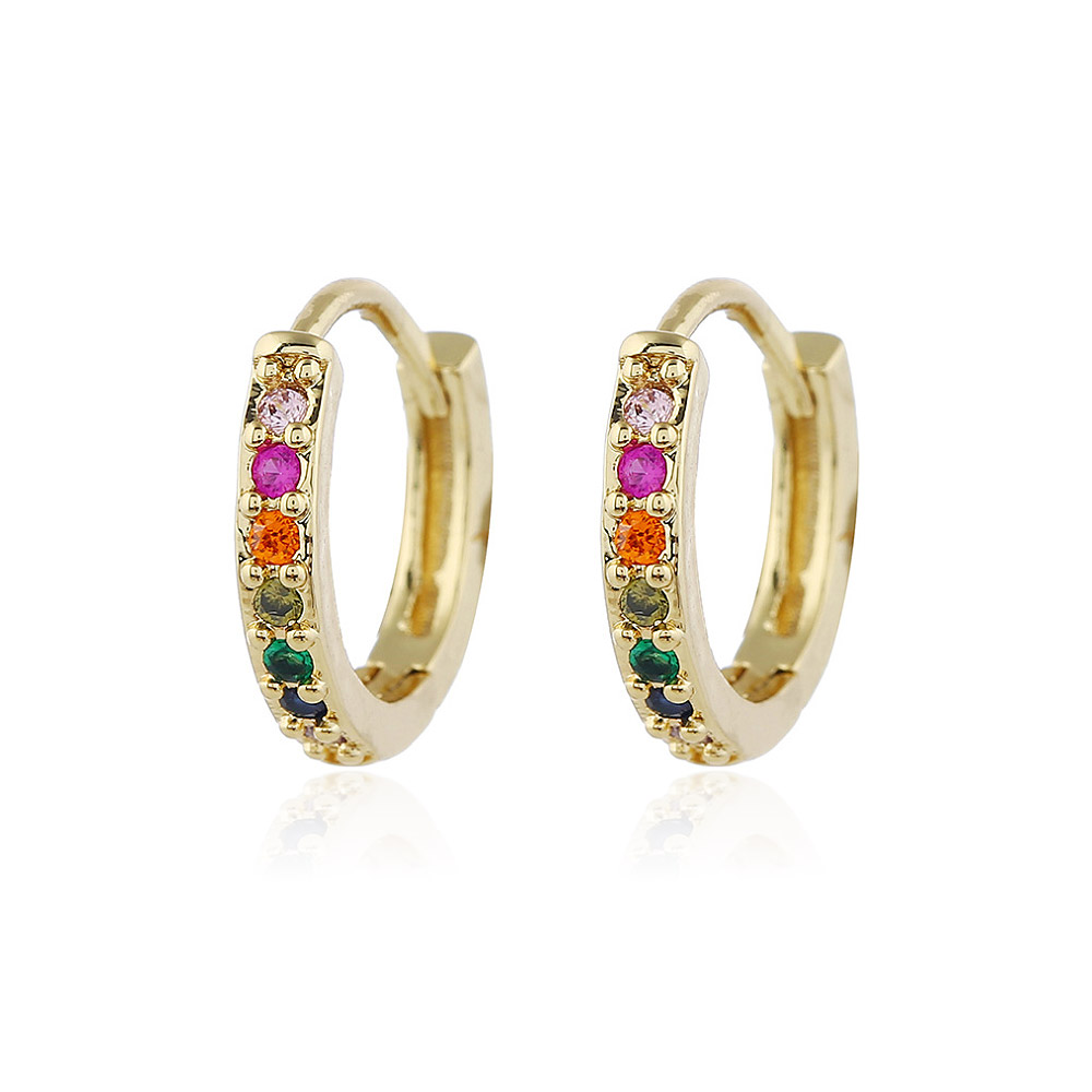 CZ Pave Rainbow Colour Hoops Wholesale | JR Fashion Accessories