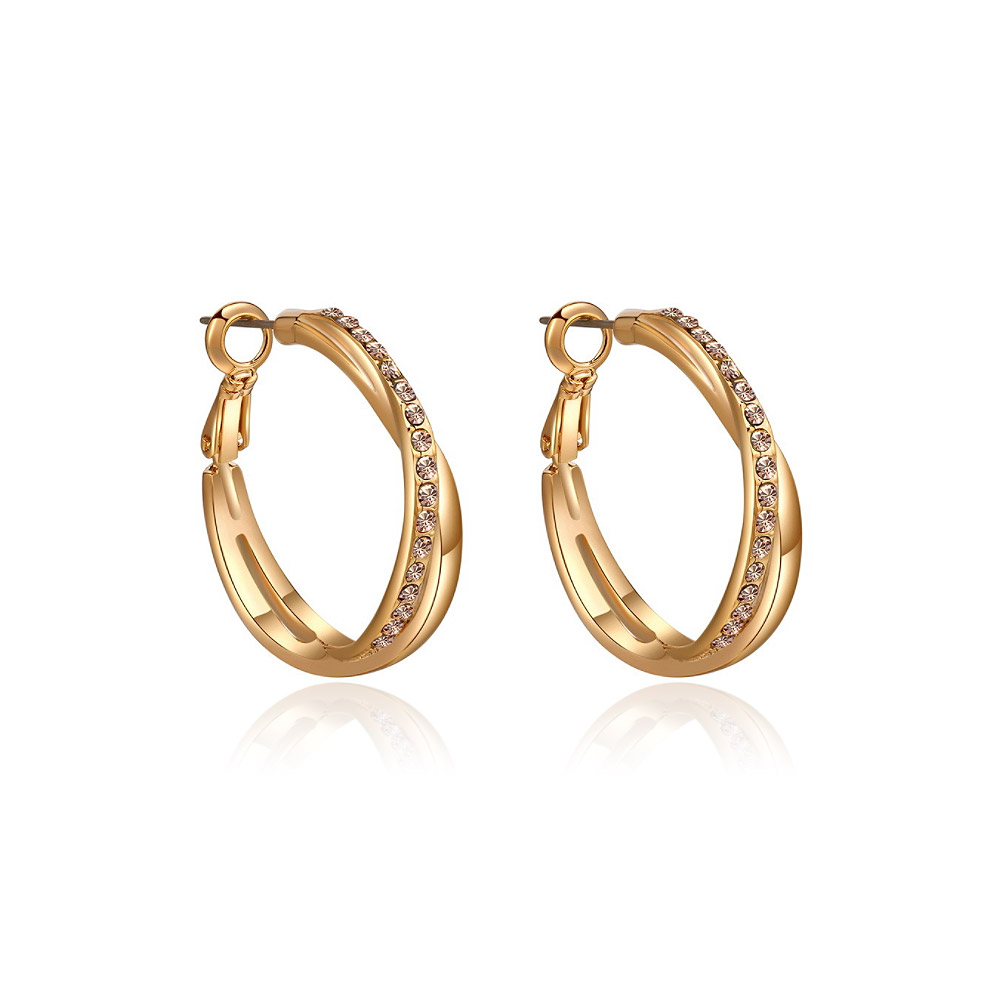 Crystal Rhinestone Gold Hoops Wholesale | JR Fashion Accessories