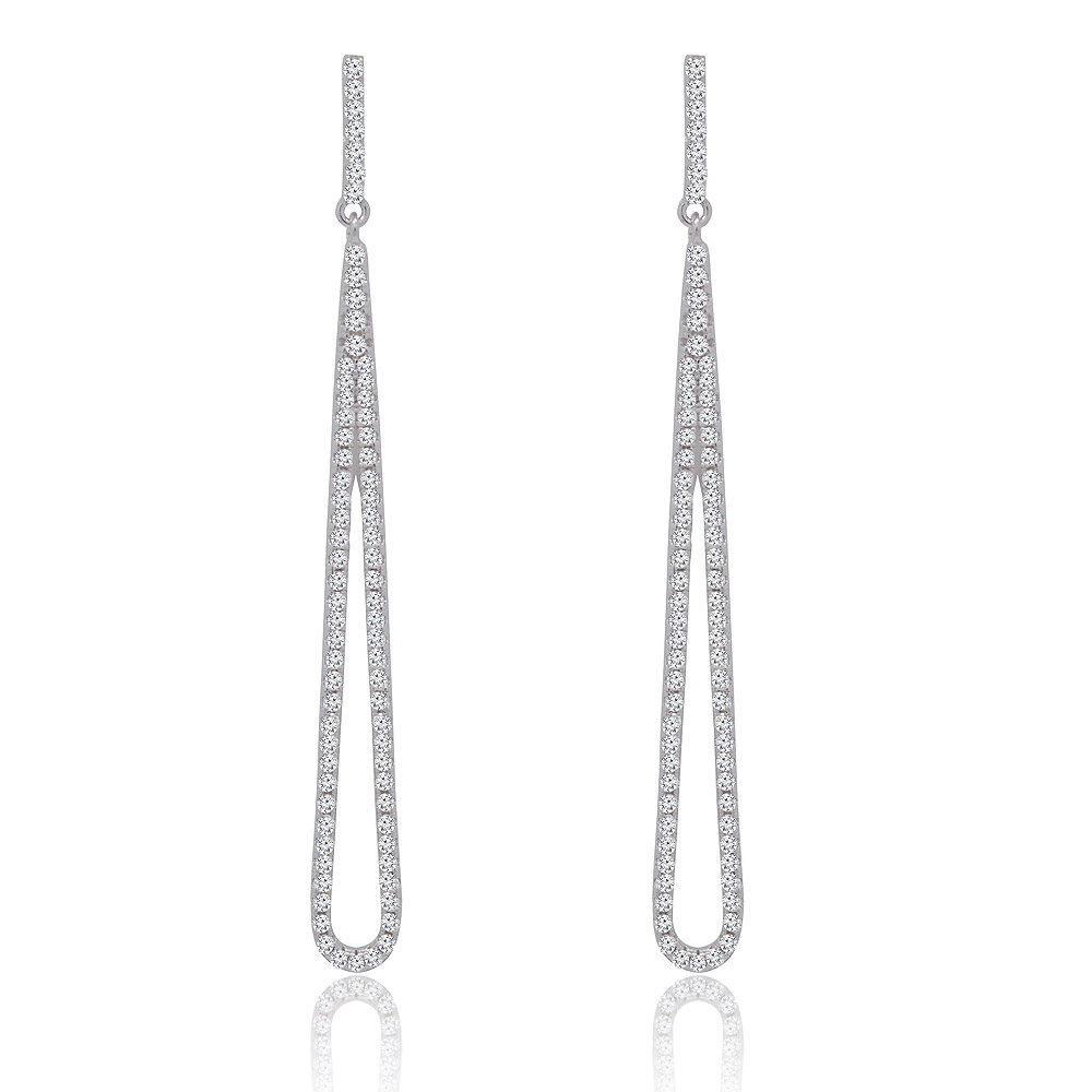 Cubic Zirconia Teardrop Dangle Earrings supplier | JR Fashion Accessories