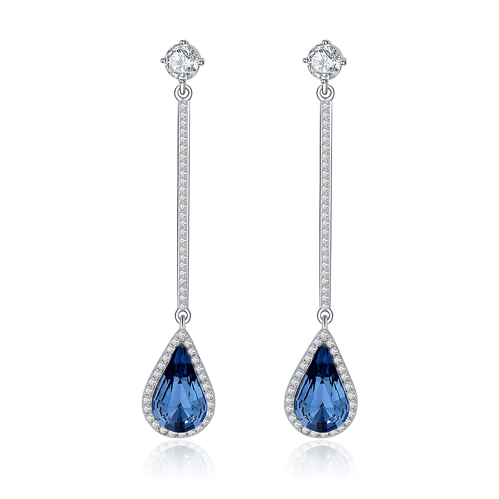 Stone Drop Earrings Wholesale. Bar Vintage Blue Crystal Stone Drop ...