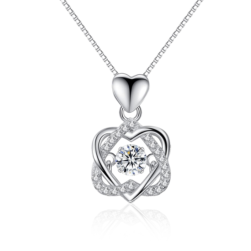 Interlock Two Heart Pendant Necklace Wholesaler | JR Fashion Accessories