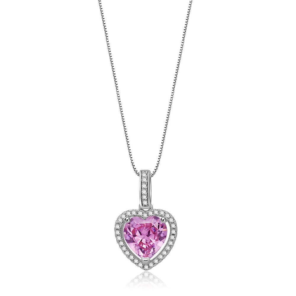 Glow Pink Heart Necklace Wholesale | JR Fashion Accessories