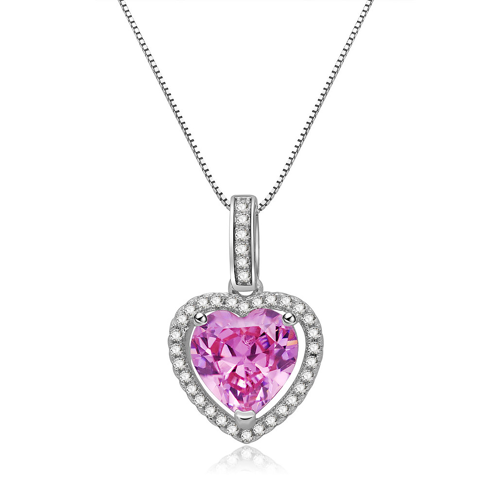 Glow Pink Heart Necklace Wholesale | JR Fashion Accessories