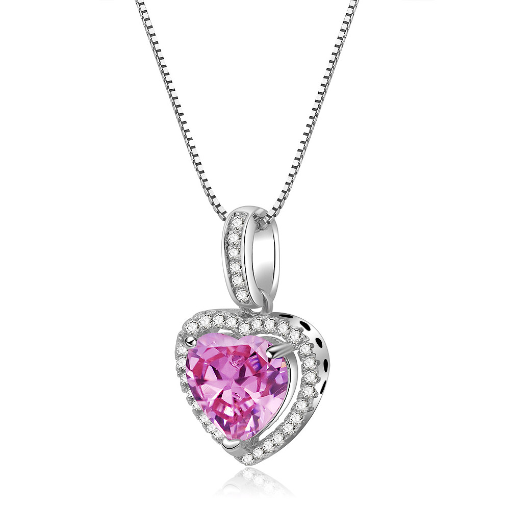 Glow Pink Heart Necklace Wholesale | JR Fashion Accessories