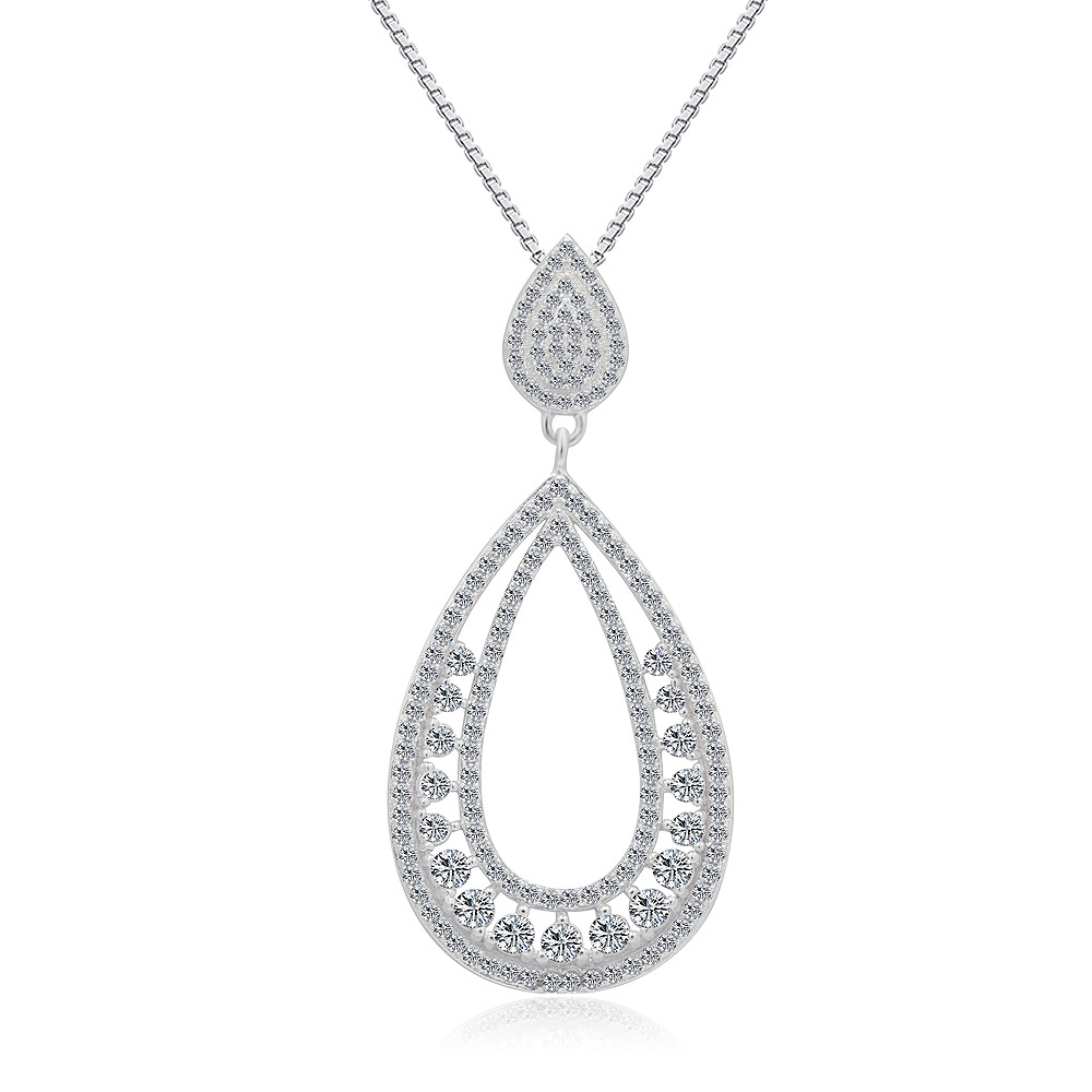 Open Pear-shaped Cubic Zirconia Statement Necklace Wholesaler | JR ...