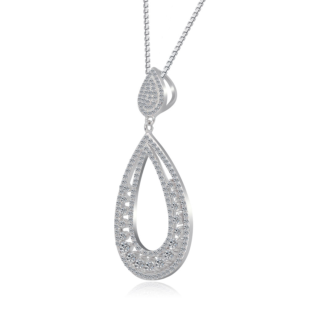 Open Pear-shaped Cubic Zirconia Statement Necklace Wholesaler | JR ...