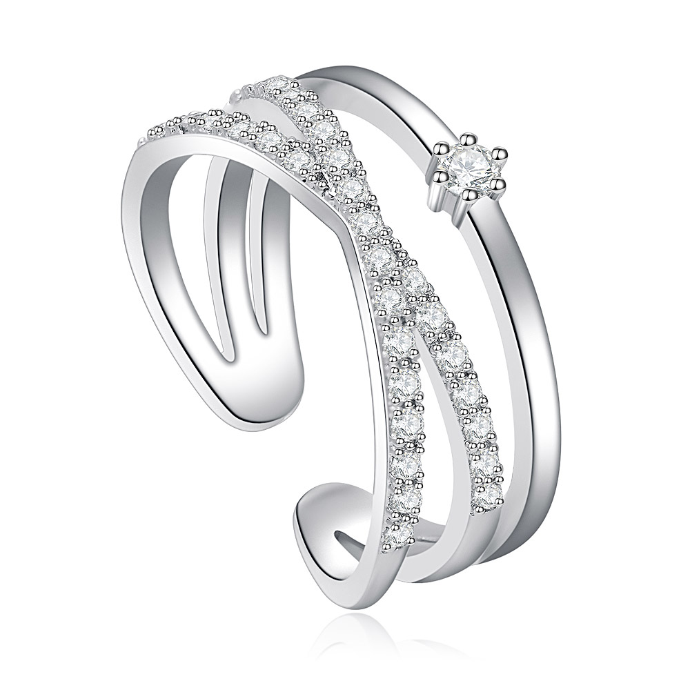 Cubic Zirconia Criss Cross Ring Cheap Jewelry | JR Fashion Accessories