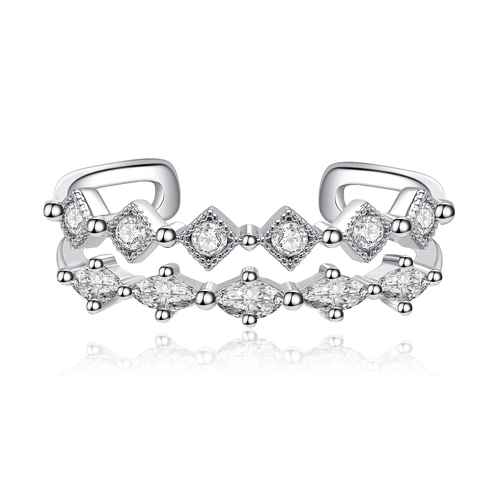 Cluster CZ Adjustable Ring Birthday Jewelry | JR Fashion Accessories