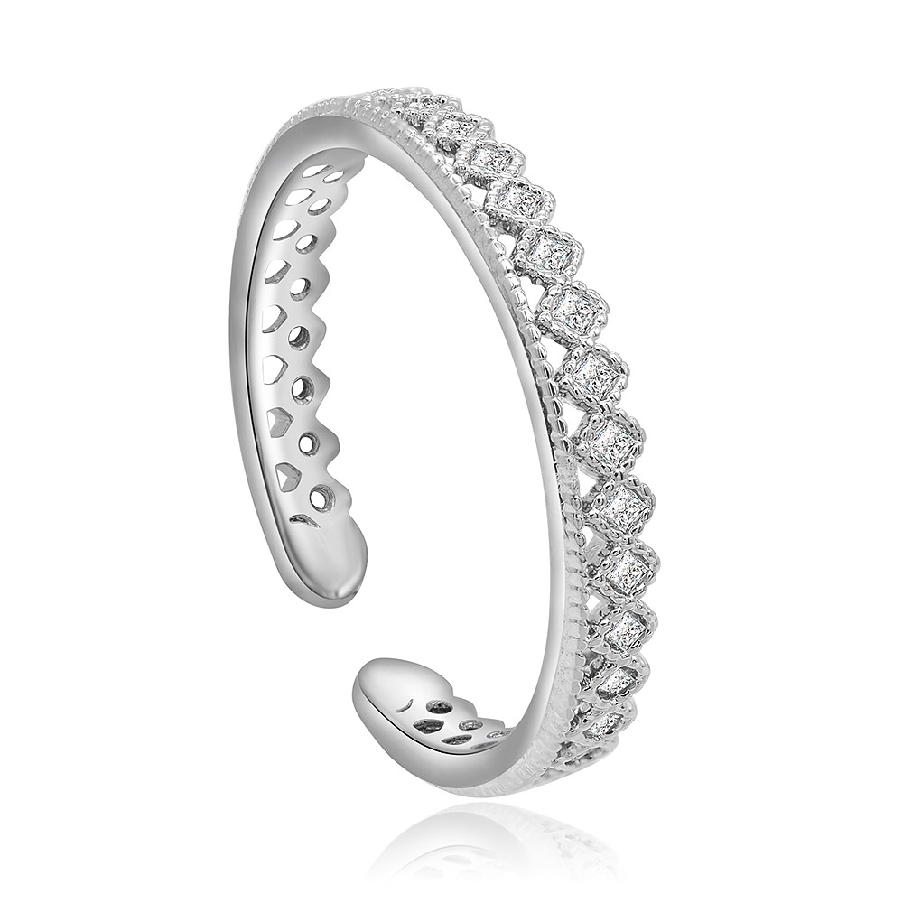 Diagonal Design Cubic Zirconia Ring Supplier | JR Fashion Accessories