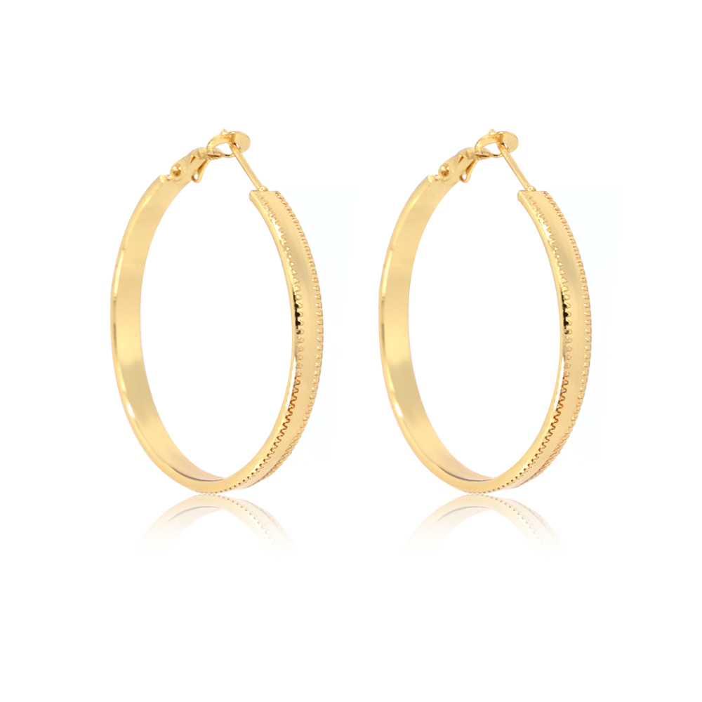 Wholesale Medium Gold Hoop Texture Earrings | JR Fashion Accessories